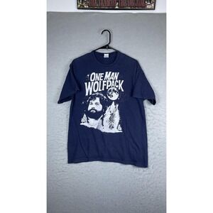 M&O Knits Shirt Mens Medium Blue One Man Wolfpack Movie Graphic Tee T-Shirt